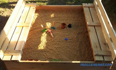 Caja de arena para niños con una tapa con sus propias manos + Foto