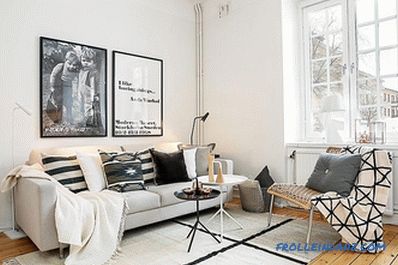 Sala de estar de estilo escandinavo.