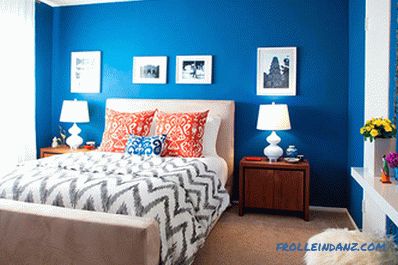 Color azul en el interior del dormitorio: 50 ejemplos y reglas de diseño.