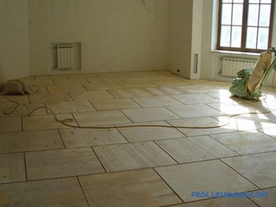 Nivelación de un piso de madera con contrachapado sin y con retardo (foto)