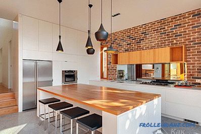 El diseño de las paredes en la cocina - en detalle sobre el diseño de la pared de la cocina + foto