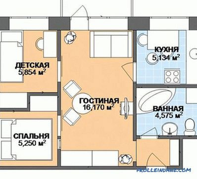 Diseño de fotos de Khrushchev 90 - reurbanización y opciones de diseño