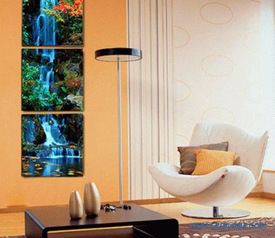 Imágenes modulares en el interior de la sala de estar, dormitorio o cocina, ideas de fotos