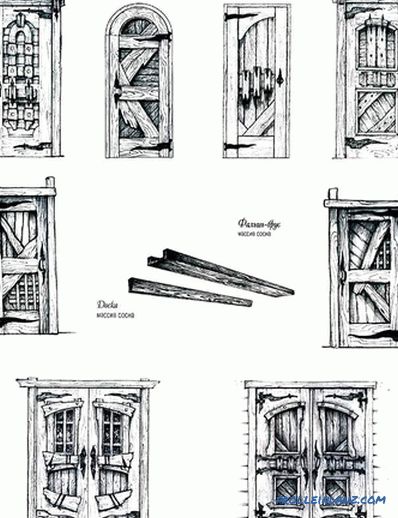 Puerta antigua con sus propias manos.