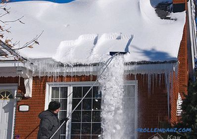 Cómo quitar la nieve del techo con sus propias manos.